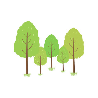 绿色卡通树木春天元素GIF动态图树木元素